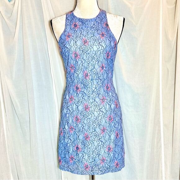 #D1 Avec Les Filles Floral Lace Sleeveless Shift Dress - Picture 5 of 7